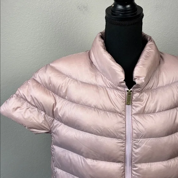 Martha Stewart Down Vest Mauve Short Sleeve Puffer Jacket Gorpcore L - Picture 5 of 9